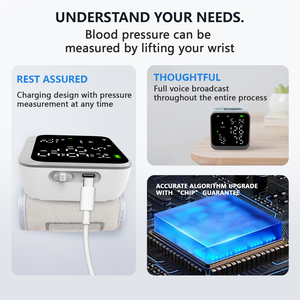Tensiomètres pour usage domestique, <span class=keywords><strong>tensiomètre</strong></span> numérique au poignet rechargeable avec <span class=keywords><strong>brassard</strong></span> et écran rétroéclairé LED, avec fonction vocale - Product Image 4