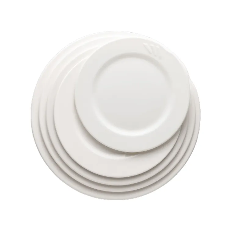 Melamine सफेद प्लेटों डिनर व्यंजन रेस्तरां थोक मूल्य बर्तन सेट, क्रॉकरी रेस्तरां होटल खाने की थाली सेट