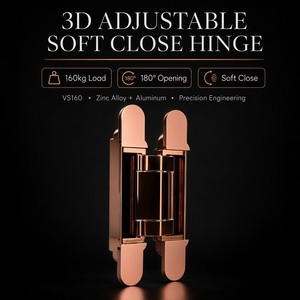 Bisagras Ocultas Modernas Wico VS160 con Cierre Suave y Ajuste 3D, Capacidad de Carga de 160 kg, Zinc, Apertura de 180° - Product Image 1