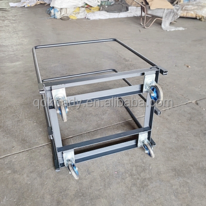 Chariot de transport robuste en acier 500 kg à plateforme ouverte avec rails moquettés, chariot à matelas, roulettes portables de 5 pouces pour outils - Product Image 3