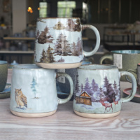 Elk Drinkware White Bear Tasses à café Creative Christmas Reactive Glaze Mugs for Care Package