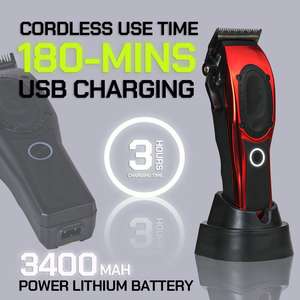 Le <span class=keywords><strong>coiffeur</strong></span> professionnel à moteur sans balais sans fil à grande vitesse utilise une tondeuse à cheveux électrique avec une base - Product Image 5