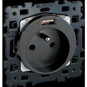 SQUARE Vulcain 2P+T + <b>USB</b> a Socket Premium <b>Plugs</b> & Sockets - Product Image 1