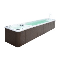 Piscine à débordement rectangulaire SunRans de 12 mètres en acrylique avec fonction massage pour hôtels et villas, drain inclus