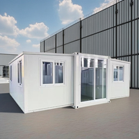 Maisons Conteneurs Pliantes Préfabriquées Intégrées à Double Aile Extensible Contemporaines 40 pieds 20 pieds pour Bureau Chambre Hôtel Export International
