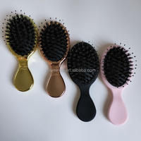 Brosse démêlante et coiffante en nylon et poils de sanglier pour extensions capillaires / Peigne antistatique pour perruques sèches pour femmes