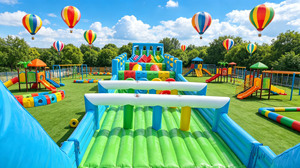 Parcours d'obstacles gonflable modulaire géant commercial en PVC 0,55 mm pour événements de course 5K, jeux, château gonflable et toboggan à louer en Europe, modèle DFRL - Product Image 5