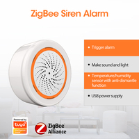 Sirène d'alarme intelligente Tuya Zigbee pour intérieur/extérieur en plastique ABS avec lumière LED clignotante 90 dB, contrôle par application et notification