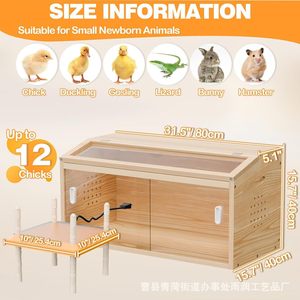 Enclos pour animaux de compagnie en bois, rectangulaire, respirant, cage pour hamster d'intérieur, habitat pour petits animaux avec fenêtre de ventilation, facile à utiliser - Product Image 5