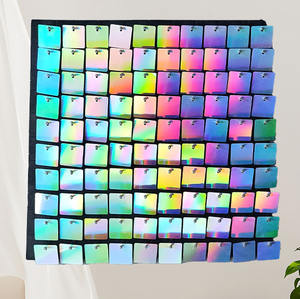 Decoraciones de pared de <span class=keywords><strong>cumpleaños</strong></span> para fiesta al aire libre de 30x30CM, paneles de pared 4D brillante, Fondo de lentejuelas, logotipo personalizado, decoración de fiesta de globo - Product Image 1