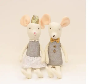 Baby Mouse panno peluche bambola carina indossare vestiti famiglia natale topi peluche - Product Image 3