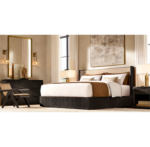 เตียงนอนไม้โอ๊คสีขาวทึบเฟอร์นิเจอร์ห้องนอนในร่มดีไซน์ทันสมัยหรูหรามีเอกลักษณ์ - Product Image 2