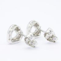 Pendientes de Diamantes con Corte Brillante Redondo en Forma de Corazón Clásico de Oro Blanco de 18k, Diseño Único y Moderno 2022, Conjuntos de Joyería para Mujer