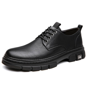 Zapatos de Hombre de Cuero Genuino, Punta Redonda, con Cordones, Estilo Británico, Suela de Goma, Botas Casuales para Todas las Temporadas - Product Image 5