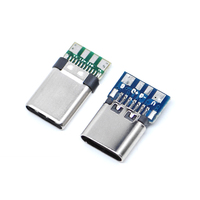 Conector USB 3.1 Tipo-C de 24 Pines, Adaptador de Enchufe Macho/Hembra, Cable de Soldadura, Placa PCB, Compatible con Kits de Módulos Electrónicos