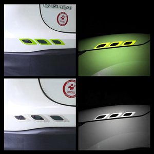 6 pegatinas reflectantes de seguridad para <span class=keywords><strong>coche</strong></span> de <span class=keywords><strong>Amazon</strong></span>, pegatinas de advertencia de visión nocturna anticolisión para coches y motocicletas - Product Image 2