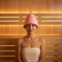 Chapeau de sauna en pure laine épaisse, douce et réutilisable, écologique et de qualité supérieure, pour la conservation de la chaleur en spa, salle de vapeur et hammam