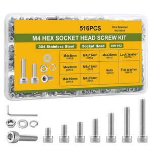 M3 Hex Socket Head Screw Kit 750Pcs Stainless Steel With Nuts Washers And Hex Key For Cross-border Use - Product Image 4