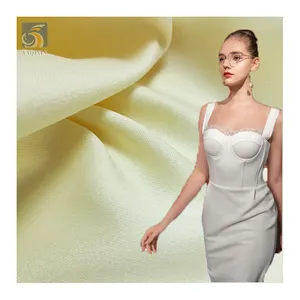 High Quality 100 Polyester No Stretch Beige Matt Duchess Thick Satin Fabric for Wedding