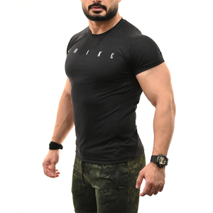 T-shirts de course pour hommes en coton 100% de haute qualité, coupe ample, logo personnalisé, sport, gym, respirant, impression sérigraphique - Product Image 3