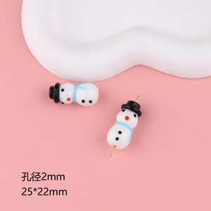 Christmas Glass <b>Beads</b> Snowman Gingerbread Tree Lampwork <b>Loose</b> <b>Beads</b> For Bracelet Making Jewelry Accessories - Product Image 5