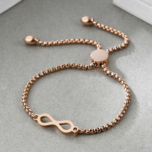 Pulsera Infinito Ajustable de 24MM, Aleación de Zinc y Acero, Oro Rosa, Joyería de Regalo, Diseño Geométrico AD1192 - Product Image 4