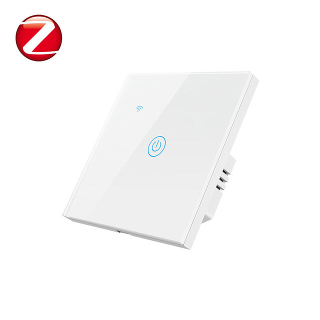 Tuya Zigbee 3.0 Smart Wireless Remote Control Europe Single Live No Neutral Wire One Gang Wall Light Glass Panel Touch Switch