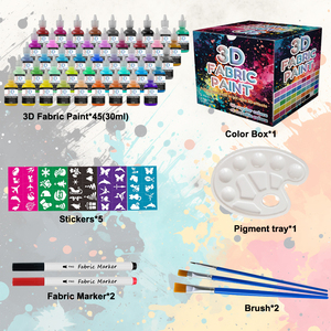 <span class=keywords><strong>Pintura</strong></span> <span class=keywords><strong>Textil</strong></span> Permanente Suave de 45 Colores, <span class=keywords><strong>Precio</strong></span> de Fábrica KHY, Juego de <span class=keywords><strong>Pintura</strong></span> <span class=keywords><strong>Textil</strong></span> 3D de 30 ml para Ropa, Bolsas de Lona, Arte DIY - Product Image 5