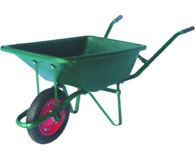 Тачка WB3008P с твердое колесо, грузоподъемность 120 кг со стильной металлической лоток тележка на колесах