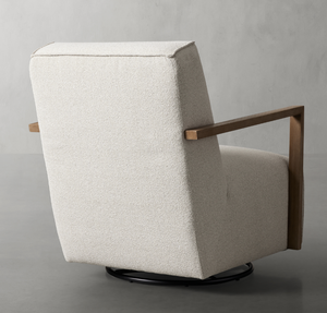 Fauteuil pivotant moderne avec accoudoirs en tissu, cadre en bois doux pour l'extérieur, l'hôtel, le salon, la chambre à coucher, les événements - Durable et élégant - Product Image 4