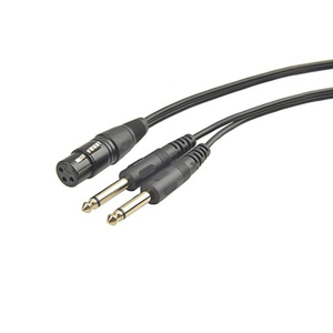 Câble adaptateur Y audio mono 3 broches <span class=keywords><strong>XLR</strong></span> femelle vers <span class=keywords><strong>double</strong></span> 6,35 mm TS 1/4 <span class=keywords><strong>Jack</strong></span> stéréo auxiliaire pour micro, mélangeur, amplificateur - Product Image 2