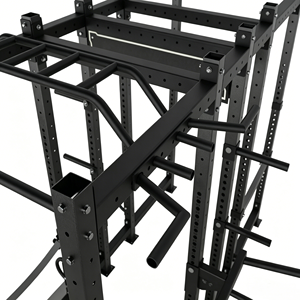 Mighty <span class=keywords><strong>Combo</strong></span> Rack: Power Cage Commerciale a Doppia Stazione, Rig Modulare per Squat a 2 Postazioni con Barra Multigrip per Trazioni e Spazio di Stoccaggio - Product Image 3