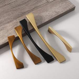 Poignées de meubles modernes en alliage d'aluminium noir mat, design minimaliste, pour cuisine, chambre, armoire, commode - Product Image 3