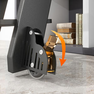 ספריית מתגלגלת סולם חומרה ערכת מדף זזת סולם חומרה ספרייה סולם ספרים - Product Image 3