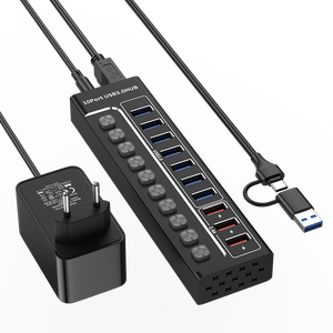 Xput Bán Buôn Hợp Kim Nhôm 10 Cổng USB/Loại C Hub 7 Cổng USB 3.0 + 3 Cổng 2.4A Sạc Với Chuyển Đổi Máy Tính Xách Tay Nhà Phân Phối - Product Image 1