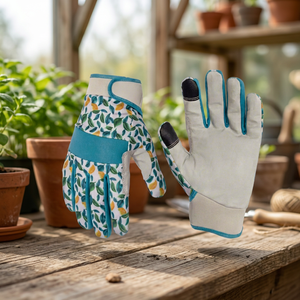 Gants de travail antidérapants en PU JNA GROUP, motif floral, poignet élastique, doigts texturés, usage général, sécurité, 4 mil, 10 pouces - Product Image 4