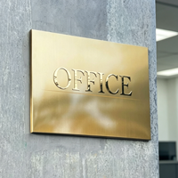 Tanda Huruf Logam 3D |   Logo Merek LED Backlit Kustom |   Papan Tanda Stainless Steel 316 Tanpa Lampu untuk Kantor & Toko