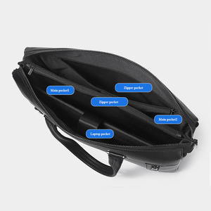 Marque de luxe Design en cuir végétalien sac à main d'affaires hommes bandoulière unique mallette pour ordinateur portable avec <span class=keywords><strong>porte</strong></span>-poignée de bagage - Product Image 4