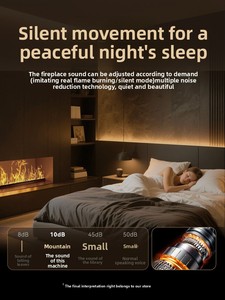 <span class=keywords><strong>Cheminée</strong></span> Électronique 4D Personnalisée à Atomisation, Insert de <span class=keywords><strong>Cheminée</strong></span> Électrique à Effet de Feu, Humidificateur, Acier Inoxydable 304, Luxe - Product Image 4