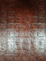 Kulit PU Bermotif Buaya Besar Vintage Distressed Grosir untuk Tas Koper, Interior Perabotan Lembut, Aksesoris Kulit