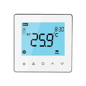 Modern dokunmatik ekran LCD ekran iki boru dokunmatik ekran oda termostatı oda sıcaklık kontrol cihazı