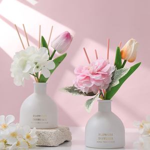 Grosir Label pribadi Aroma wangi mewah kamar rumah Aroma penyegar udara minyak esensial penyebar buluh bunga keramik - Product Image 1
