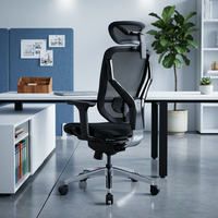 Chaise de bureau ergonomique en maille pour directeur, avec accoudoirs 4D coulissants, adaptatifs automatiquement, soutien lombaire confortable et vérin à gaz de classe 4