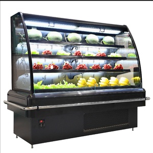 Réfrigérateur semi-compact multi-étagères autoportant pour supermarché, vitrine réfrigérée pour yaourts et boissons - Product Image 1