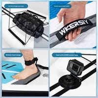 Planche de paddle gonflable HY Sports 3,8 m tout usage à 3 ailerons allongés et élargis en EVA/PVC pour la pêche à la ligne et la dérive, professionnelle et stable