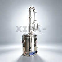 Distillateur d'huiles essentielles et d'hydrolats en acier inoxydable 15L, séparateur d'huile à double sortie, pour eau de rose et lavande, production domestique