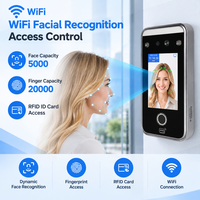 Contrôle d'accès par reconnaissance faciale WiFi, écran tactile 4,3 pouces, 5000 visages, 5000 cartes, empreinte digitale, TCP IP Wiegand, OEM ODM, usine