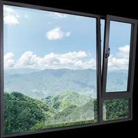 Fenêtres à battants verticaux en alliage d'aluminium durable, insonorisées, résistantes à la chaleur, double vitrage, multi-usages, extérieur