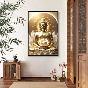 2023 thiết kế mới nhất sang trọng hiện đại Phật pha lê sứ bức tranh tường nghệ thuật cho phòng khách ăn trang trí nội thất - Product Image 3