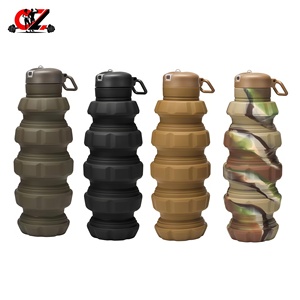 Bouteille d'eau pliable CZFIT, qualité alimentaire, anti-fuite, écologique, avec poignée, unisexe, vente en gros d'usine. - Product Image 6